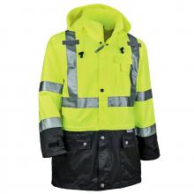 Ergodyne 25322 - 8365BK S Lime Class 3 Hi-Vis Rain Jacket Black Bottom