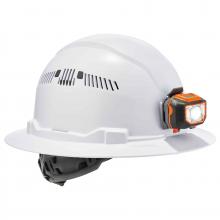 Ergodyne 60156 - 8973LED White Hard Hat Full Brim LED Light Type 1 Class C