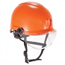 Ergodyne 60217 - 8974V Anti-Fog Clear Lens Orange Safety Helmet with Visor Type 1 Class E