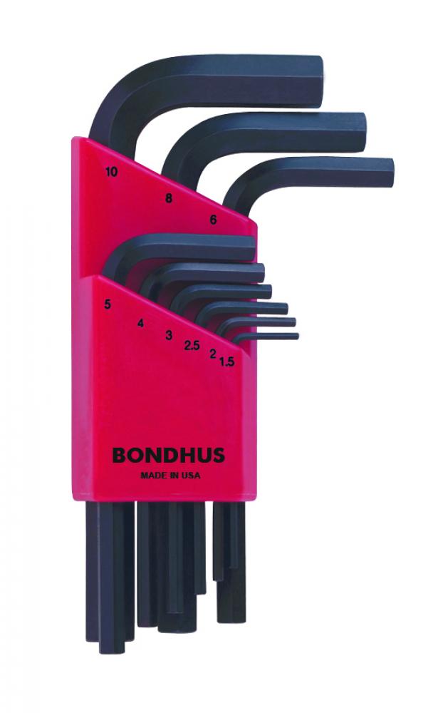 BONDHUS 9PC (1.5-10M) SHORT ARM HEX SET