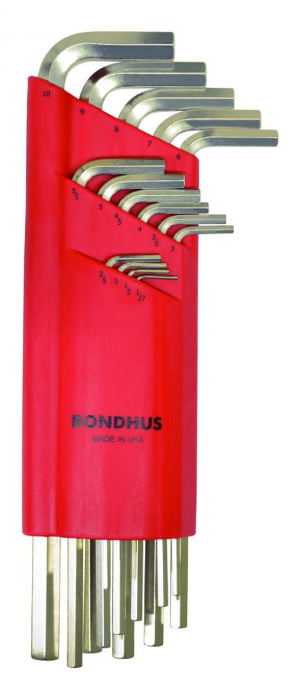 BONDHUS 15PC (1.5-10MM) BRITEGUARD XL HEX L-WRENCH SET