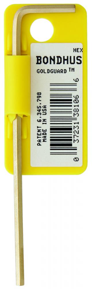 BONDHUS 1/8 GOLDGUARD™ LONG ARM HEX KEY W / TAB