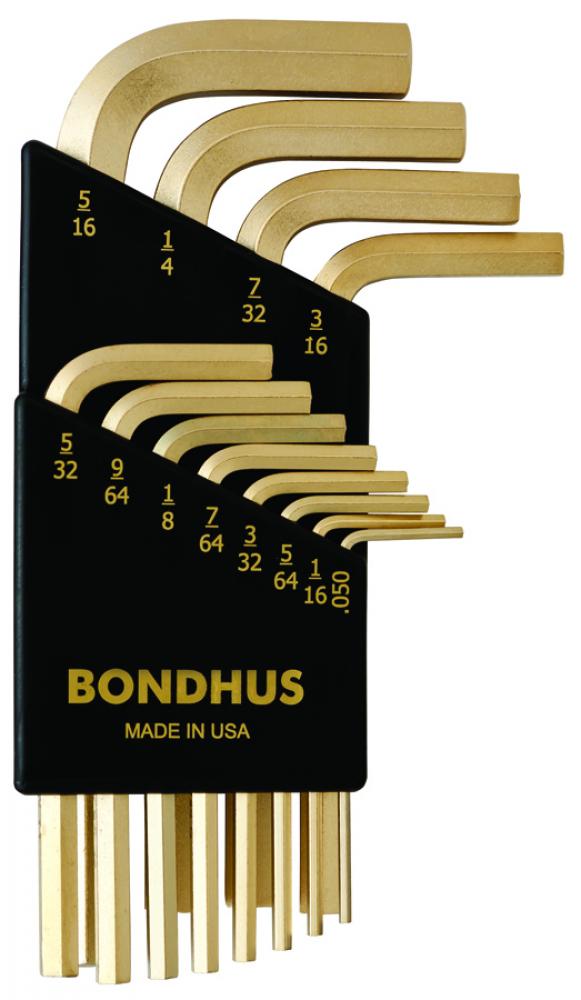 BONDHUS 12PC (.050-5/16&#34;) GOLDGUARD™ SHORT HEX SET