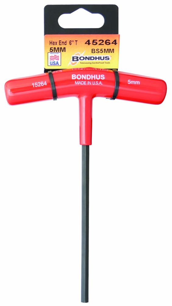 BONDHUS 3/16 X 6&#34; HEX T-HANDLE W / TAB