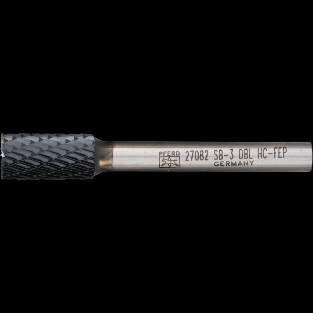 PFERD HICOAT® Carbide Bur SB-3 Cylindrical End Cut Double Cut 3/8&#34; x 3/4&#34; x 1/4&#34; Shank