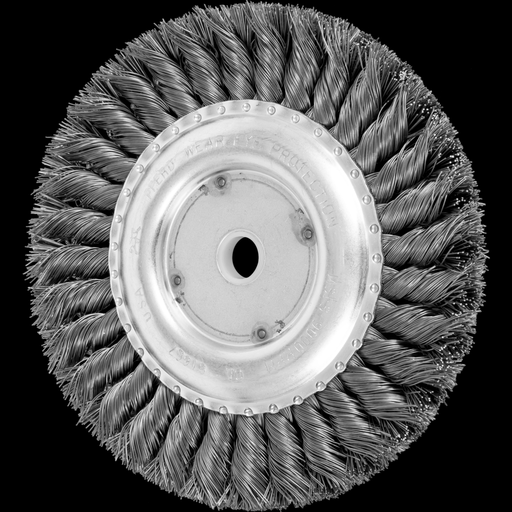 PFERD Standard Twist Knot Wire Wheel Brush 6&#34; Dia. .016 CS5/8-1/2&#34; Arbor Retail