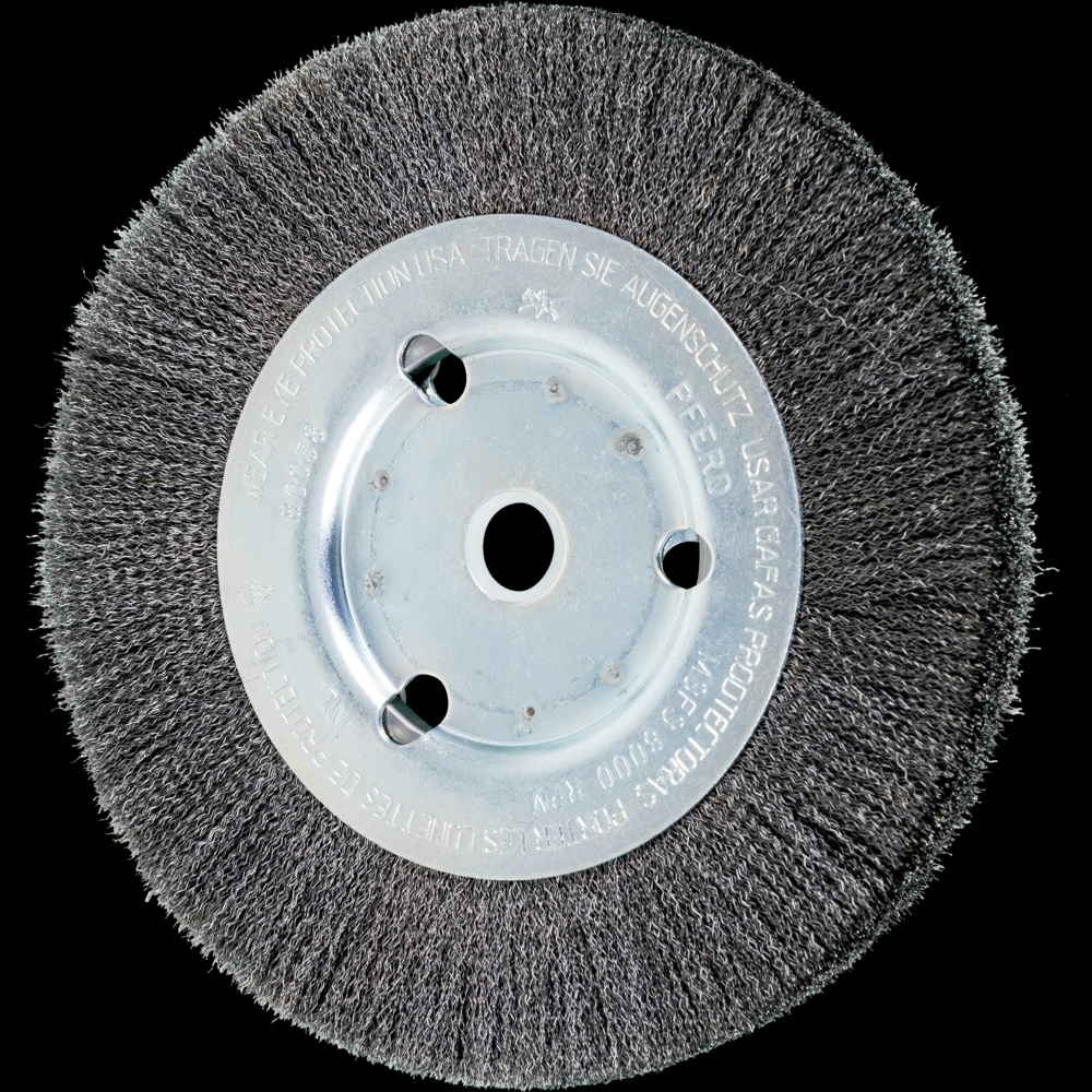 PFERD Crimped Wire Wheel Brush 6&#34; Dia Narrow Face .006 Carbon Steel 5/8-1/2&#34; Arbor