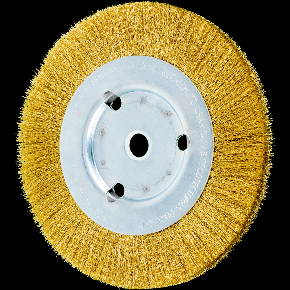 PFERD Crimped Wire Wheel Brush 6&#34; Dia Narrow Face .008 Stainless Steel 5/8-1/2&#34; Arbor