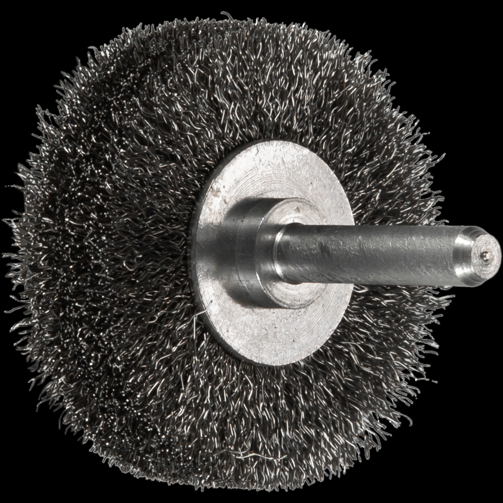 PFERD INOX-TOTAL Crimped Wire Wheel Brush 2&#34; Dia. .008 SS 1/4&#34; Shank