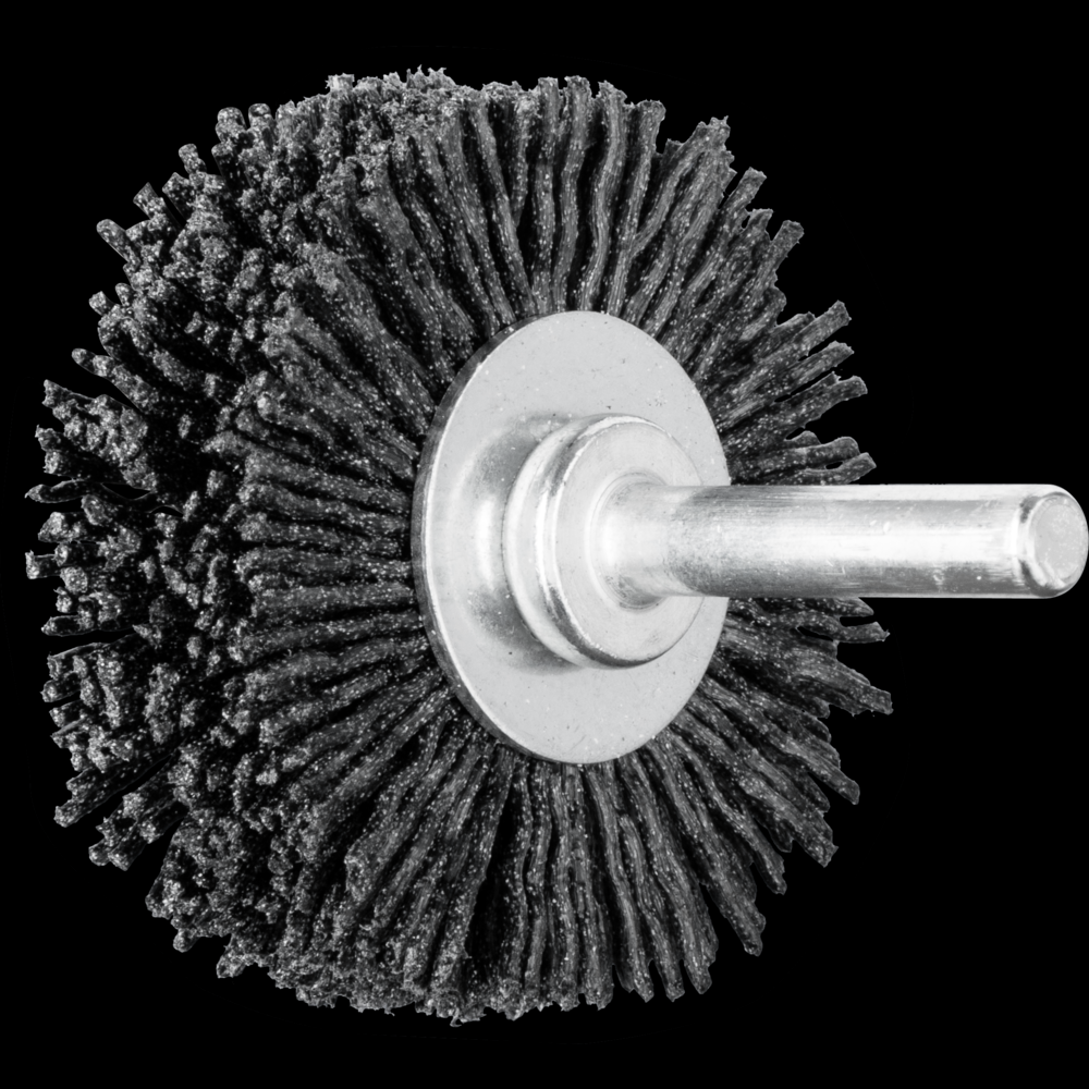 PFERD M-BRAD® Mounted Wheel Brush 2&#34; Dia. .022/120 Ceramic Oxide 1/4&#34; Shank