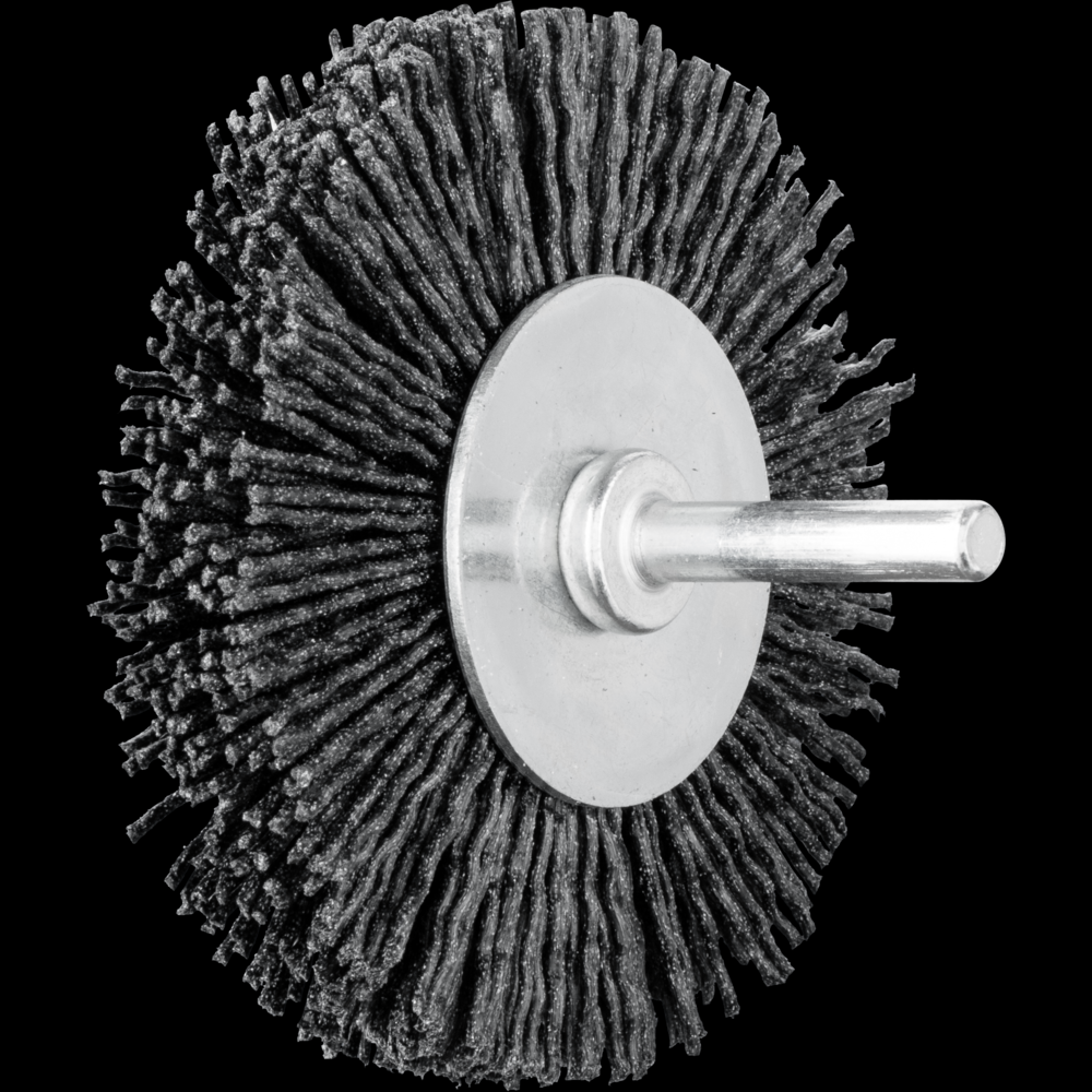 PFERD M-BRAD® Mounted Wheel Brush 3&#34; Dia. .022/120 Ceramic Oxide 1/4&#34; Shank