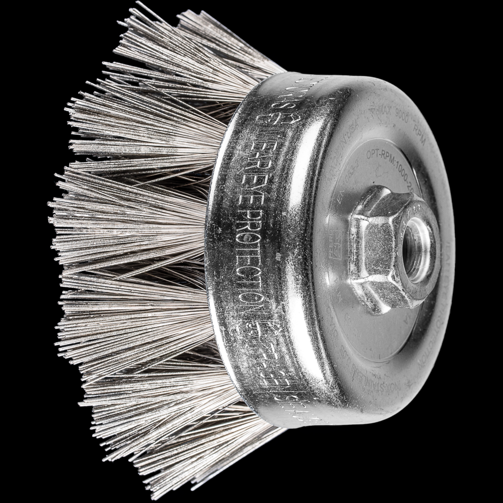 PFERD Diamond Coated Wire Cup Brush 4&#34; Dia. 270 Grit 5/8-11&#34; Thread