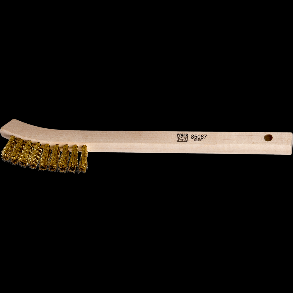 PFERD Small Cleaning Brush 2x9 Rows .008 Brass Wire Wooden Block