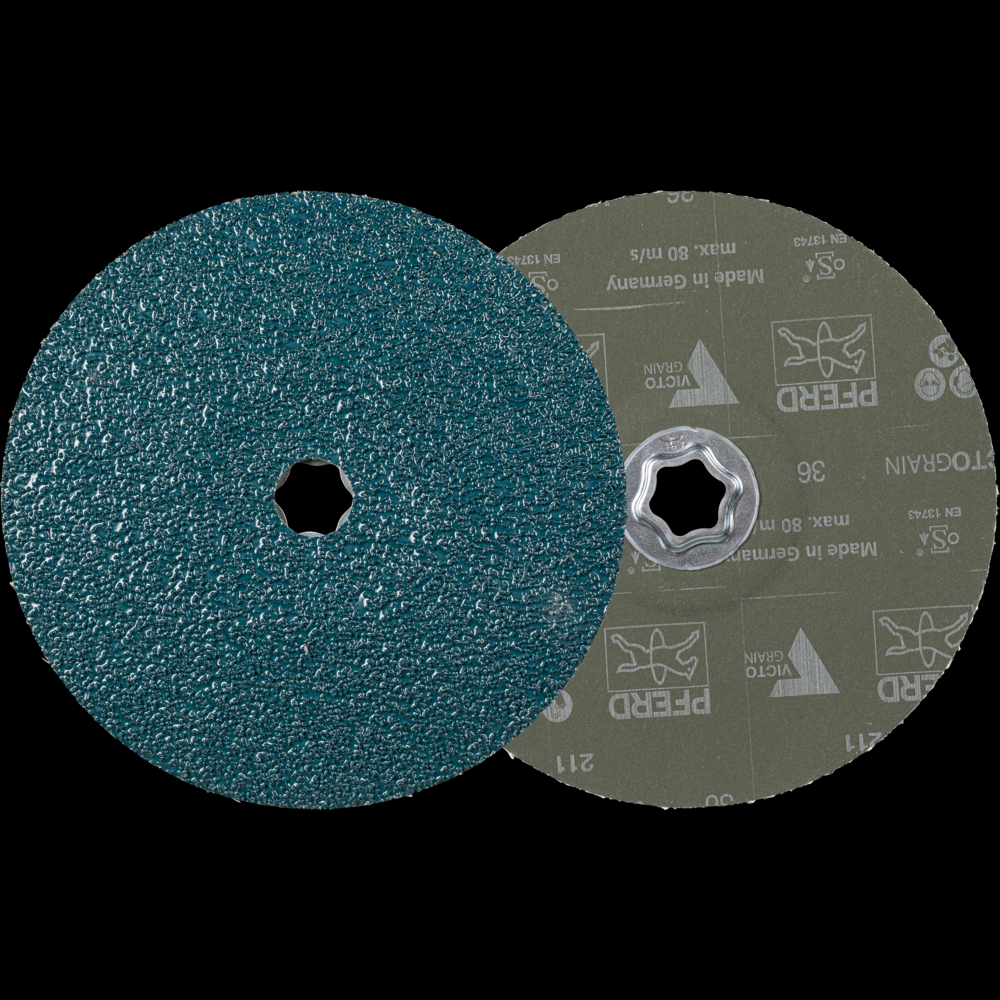 PFERD COMBICLICK® Fiber Disc, 7&#34; x 7/8, 36 grit, VICTOGRAIN®