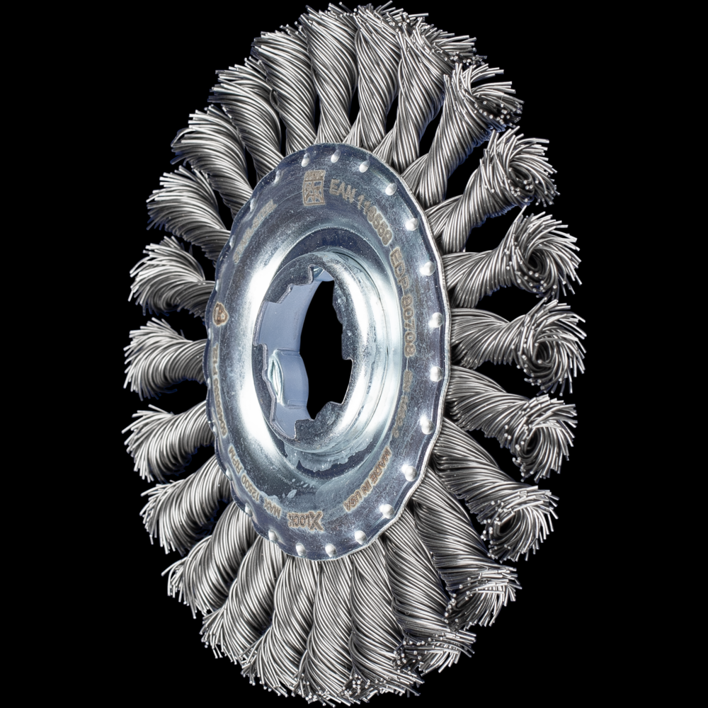 PFERD Standard Twist Knot Wire Wheel Brush 4-1/2&#34; Dia. .020 Carbon Steel X-LOCK