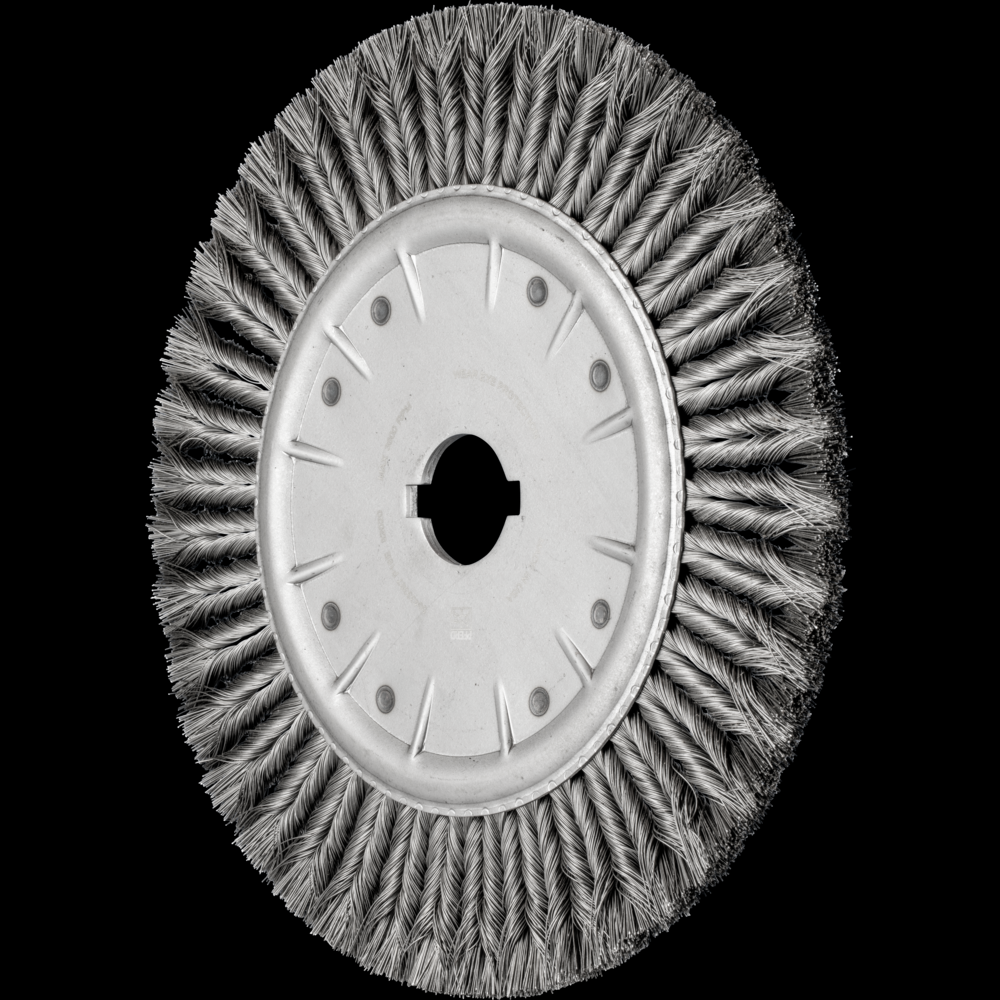 PFERD COMBITWIST® Full Cable Knot Wheel Brush 15&#34; Dia. .020 CS2&#34; Keyed Arbor