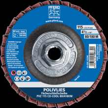 Pferd Inc. 47803071 - PFERD POLIVLIES® Non-Woven Flap Disc, 4-1/2"x5/8-11, 80 Grit, Medium, Ceramic CO-COOL