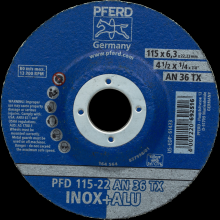 Pferd Inc. 69901219 - PFERD Textile Wheel for Angle Grinders, 4-1/2" x 1/4 x 7/8, 36 Grit,T27,Aluminum oxide