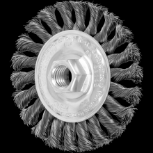 Pferd Inc. 79152165 - PFERD Full Cable Knot Wheel Brush 4" Dia. .014 Carbon Steel 5/8-11" Thread Retail