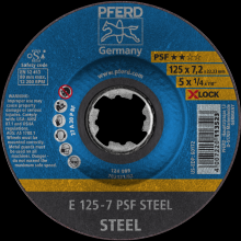 Pferd Inc. 62011125 - PFERD Grinding Wheel, 5" x 1/4, X-LOCK, PSF STEEL, T27, Aluminum oxide