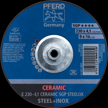 Pferd Inc. 62100124 - PFERD Grinding Wheel, 9" x 1/8 x 5/8-11, CERAMIC SGP STEELOX, T27