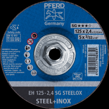 Pferd Inc. 69901287 - PFERD Cut-Off Wheel, 5" x 3/32 x 5/8-11, SG STEELOX, T27, Aluminum oxide