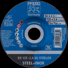 Pferd Inc. 61341222 - PFERD Cut-Off Wheel, 5" x 3/32 x 7/8, SG STEELOX, T27, Aluminum oxide