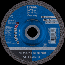 Pferd Inc. 69198060 - PFERD Cut-Off Wheel, 6" x 3/32 x 7/8, SG STEELOX, T27, Aluminum oxide