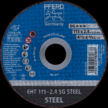 Pferd Inc. 61340222 - PFERD Cut-Off Wheel, 4-1/2" x 3/32 x 7/8, SG STEEL, T1, Aluminum oxide