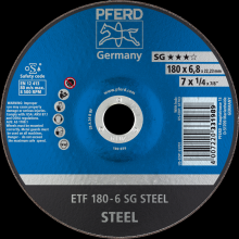 Pferd Inc. 63416154 - PFERD Grinding Wheel, 7" x 1/4 x 7/8, SG STEEL, T28, Aluminum oxide