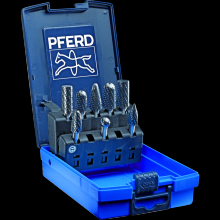 Pferd Inc. 21726546 - PFERD Carbide Bur Set 8 Piece Single Cut 1/4" Shank Plastic Case