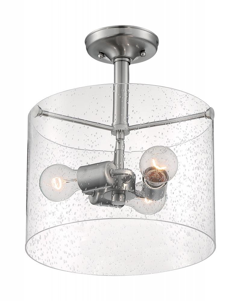 BRANSEL 3 LIGHT SEMI FLUSH