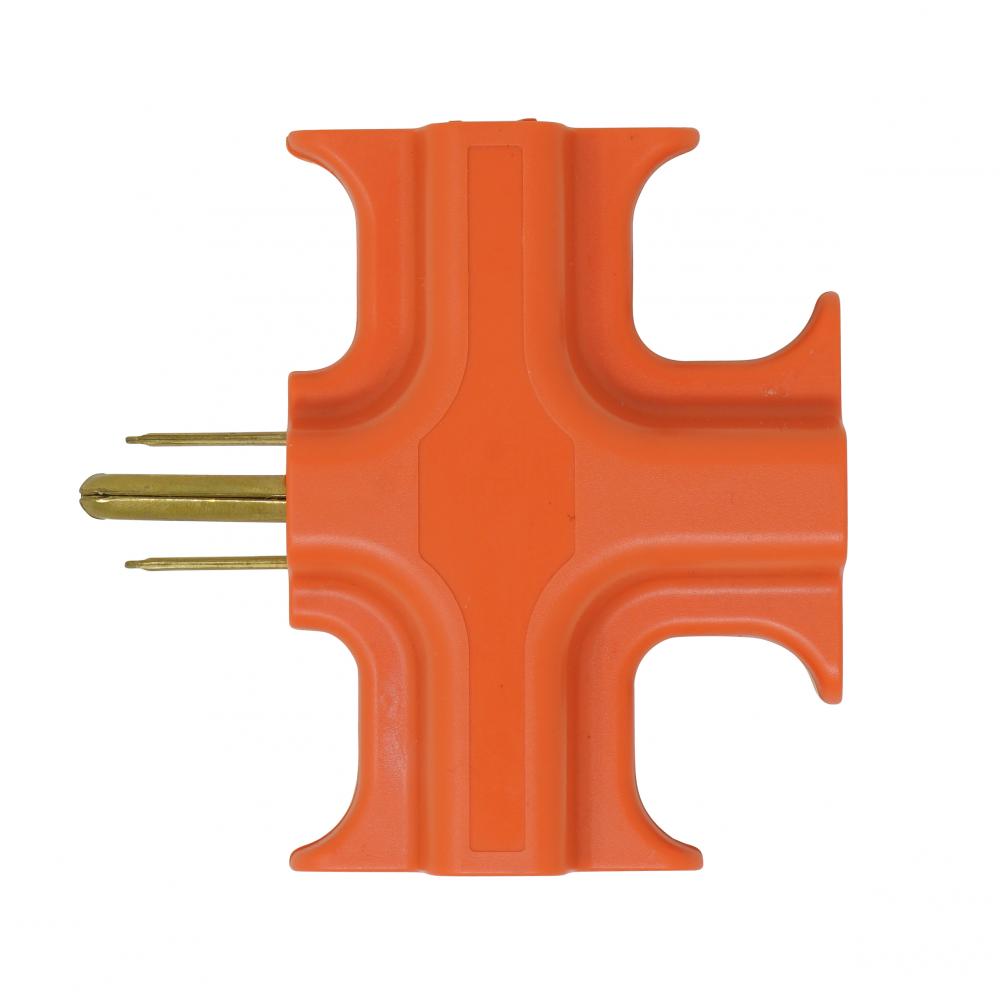 WALL TAP, 3 OUTLET ORANGE