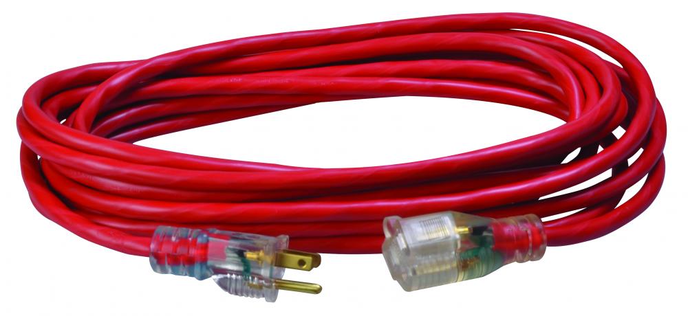 EXTCORD, 12/3 SJTW 100&#39; RED/WHITE LE SW