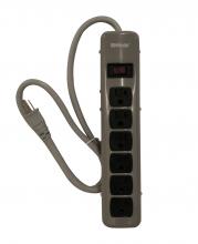 Southwire 41386 - POWERSTRIP, 6 OUTLET METAL 5' CORD (4+2)