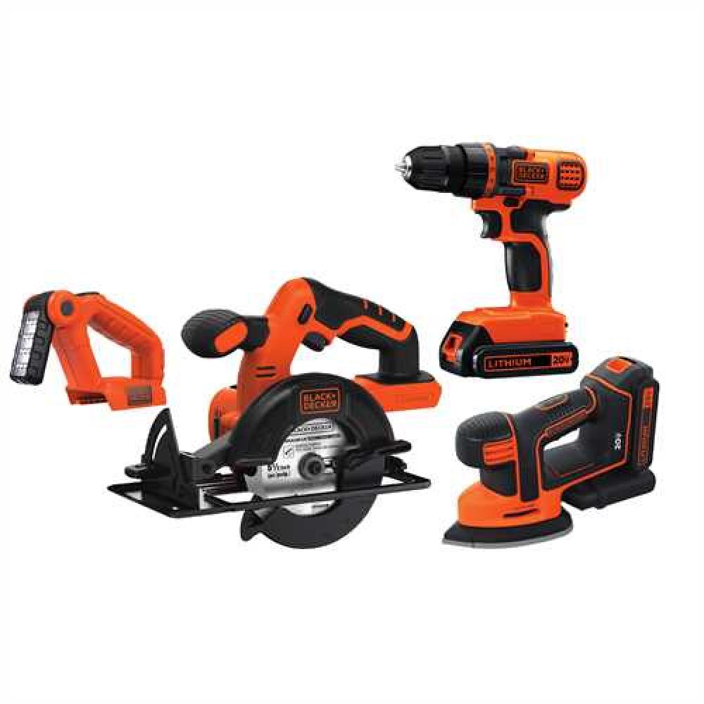 20V MAX* Lithiuim Ion 4 Tool Combo Kit: Drill/Driver, Circular Saw, MOUSE(R) Detail Sander and Light