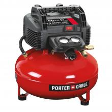 Porter Cable C2002 - 0.8 HP, 6 GALLON, 150 PSI, OIL-FREE, 2.6 SCFM, PANCAKE COMPRESSOR