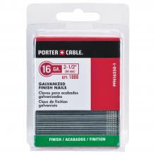 Porter Cable PFN16250-1 - 16GA, FINISH NAILS, 2-1/2", CHISEL POINT, GALVANZIED, 1000 CT