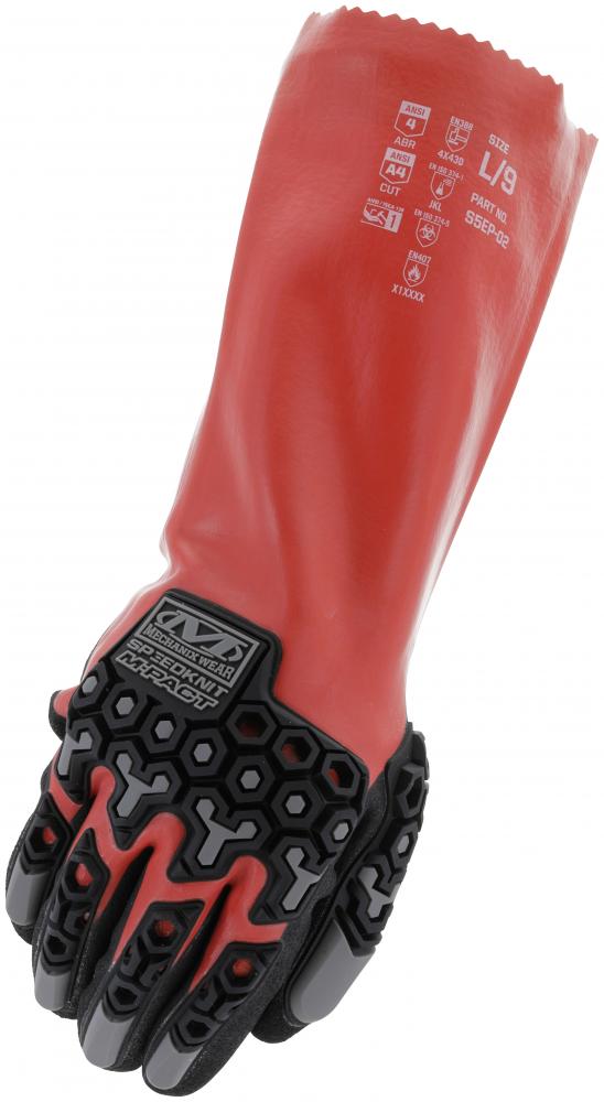 SpeedKnit™ M-Pact® Chemical S5EP02 Gloves (Large, Red) - 6/Pack