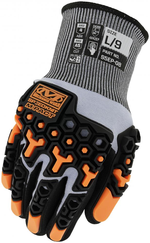 SpeedKnit™ M-Pact® S5EP08 Gloves (Large, Black) - 12/Pack