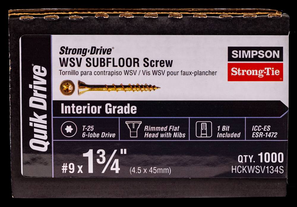 Strong-Drive® WSV SUBFLOOR Screw (Collated) - #9 x 1-3/4 in. T25, Yellow Zinc (1000-Qty)