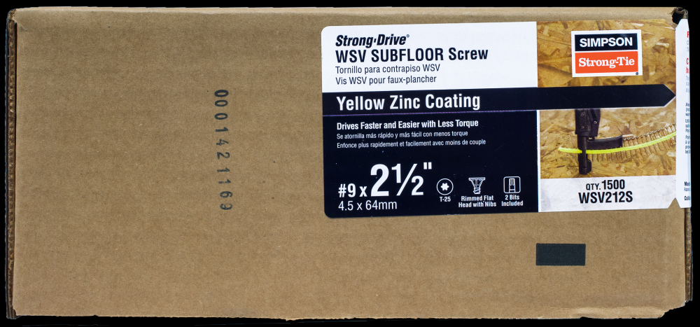 Strong-Drive® WSV SUBFLOOR Screw (Collated) - #9 x 2-1/2 in. T25, Yellow-Zinc (1500-Qty)