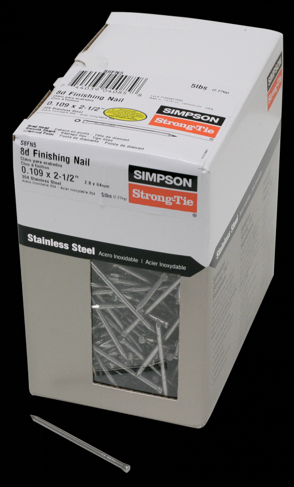 Finishing Nail - 2-1/2 in. x .113 in. Type 304 Stainless Steel (5 lb.)