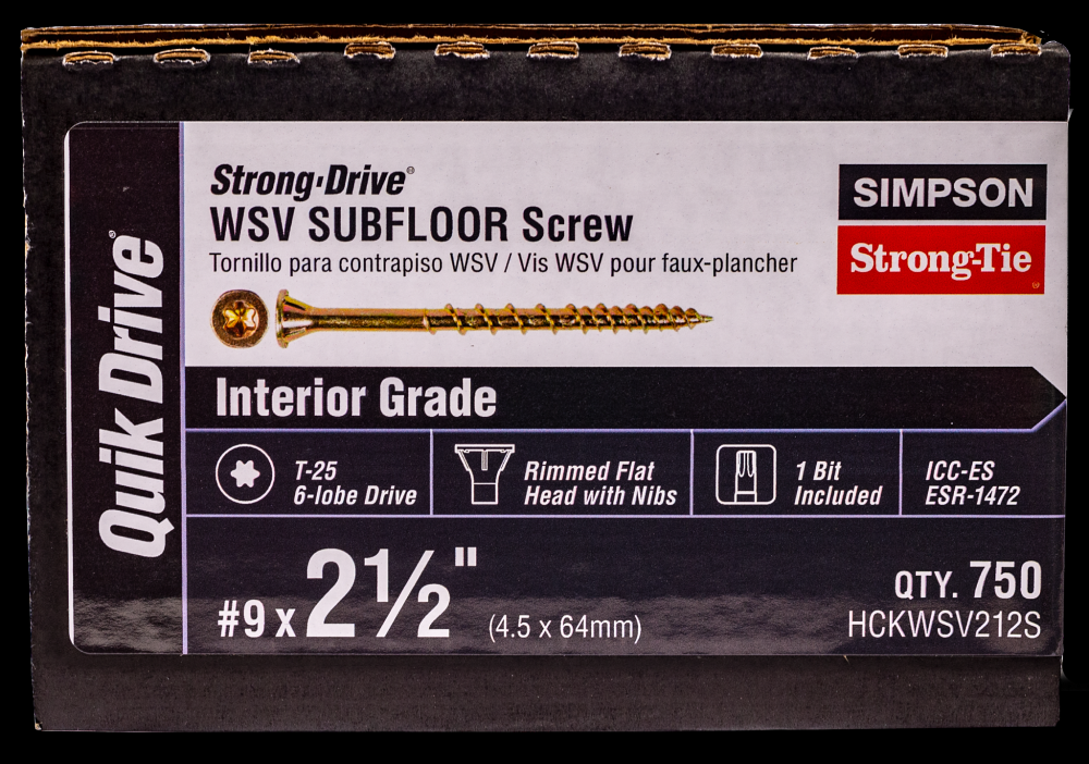Strong-Drive® WSV SUBFLOOR Screw (Collated) - #9 x 2-1/2 in. T-25, Yellow-Zinc (750-Qty)