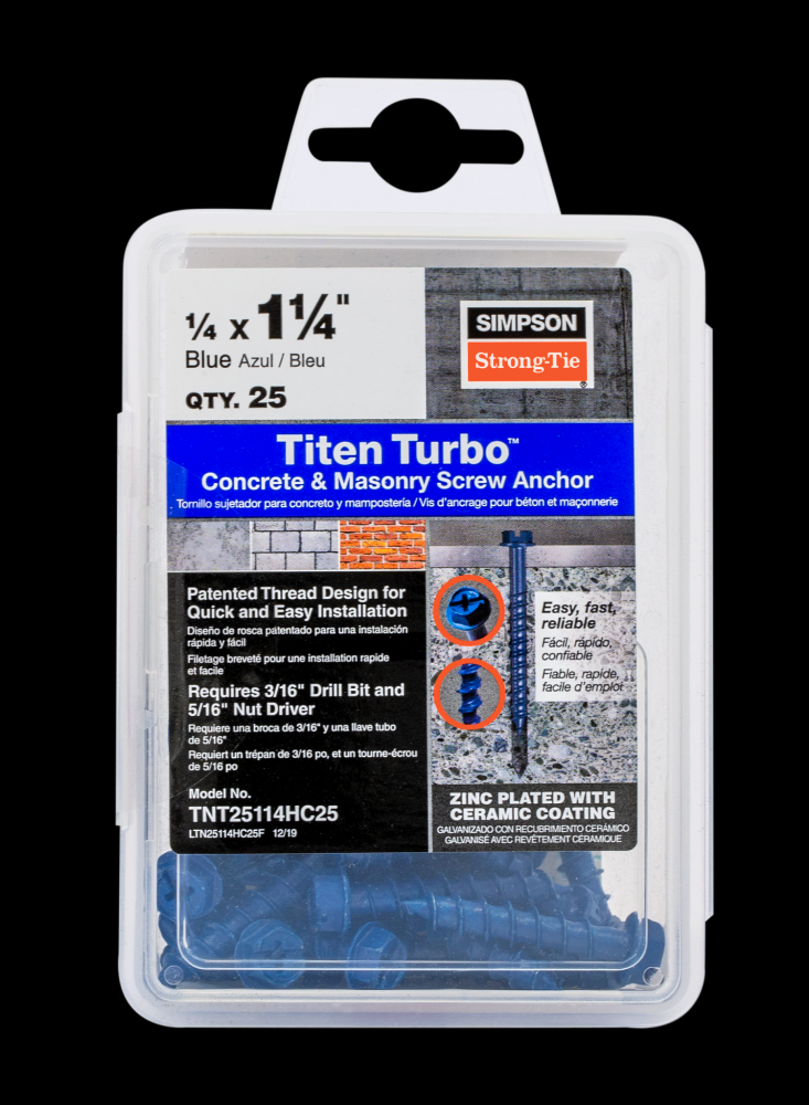 Titen Turbo™ - 1/4 in. x 1-1/4 in. Hex-Head Concrete and Masonry Screw, Blue (25-Qty)