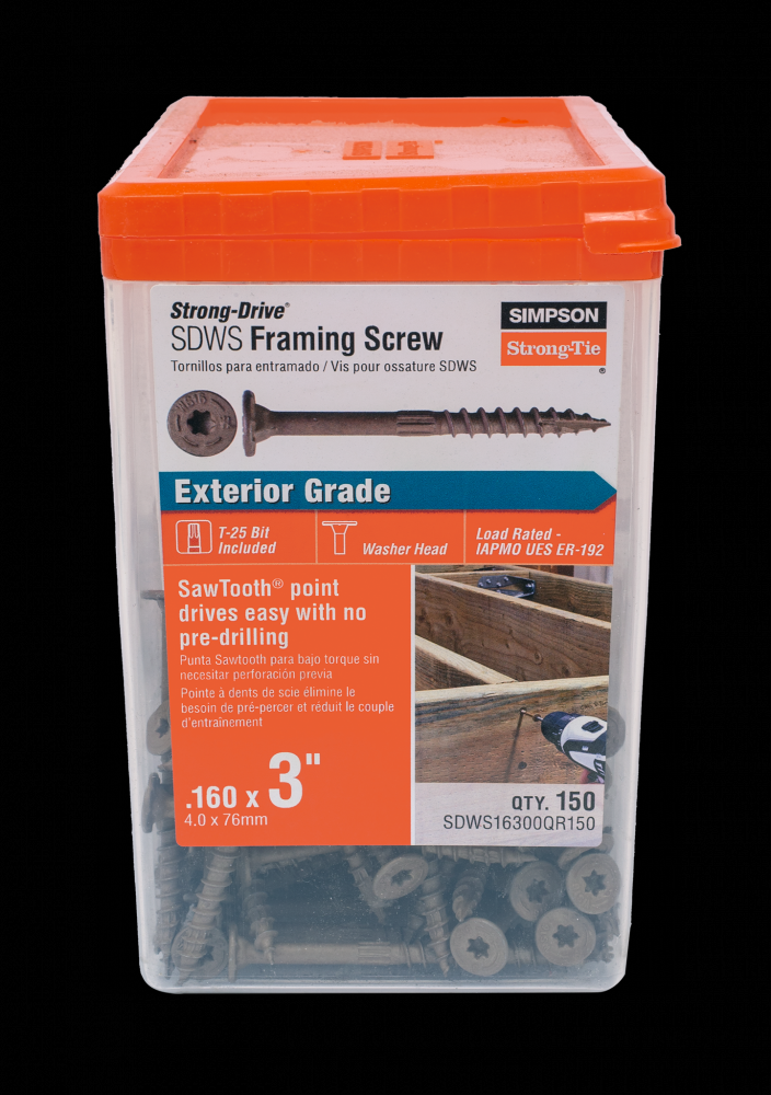 Strong-Drive® SDWS™ FRAMING Screw - 0.160 in. x 3 in. T25, Quik Guard®, Tan (150-Qty)