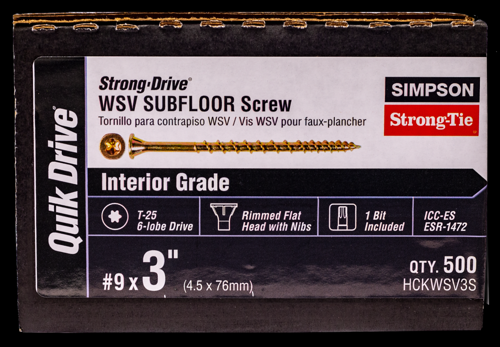 Strong-Drive® WSV SUBFLOOR Screw (Collated) - #9 x 3 in. T25, Yellow Zinc (500-Qty)
