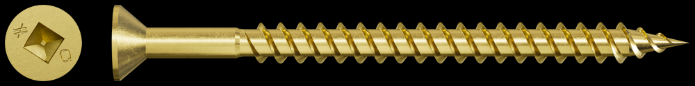 WSCT Roofing Tile Screw (Collated) - #8 x 2-1/2 in. #3 Square, Flat Head, Zinc (1500-Qty)