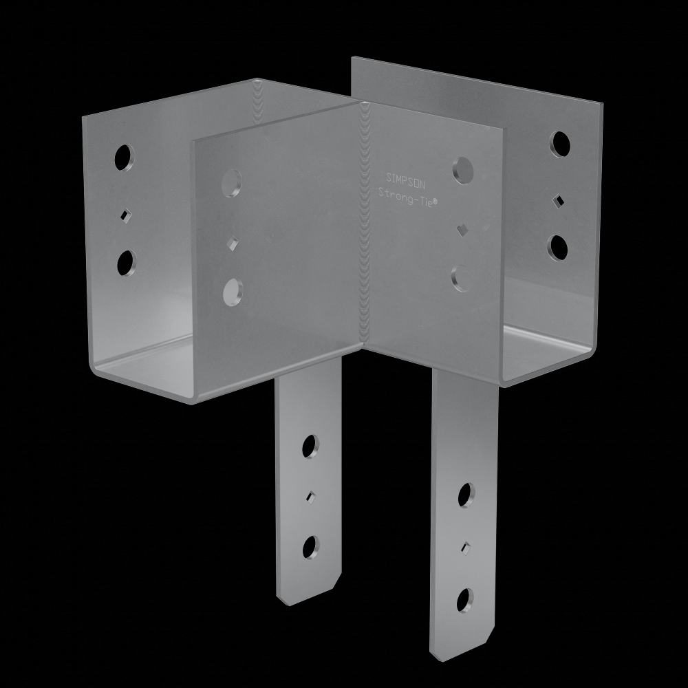 ECCLL L-Shape End Column Cap for 4x Beams, 6x Post, Skewed Left