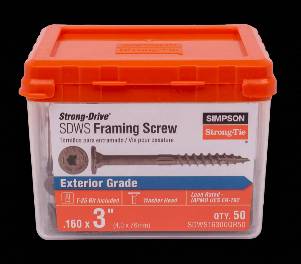 Strong-Drive® SDWS™ FRAMING Screw - 0.160 in. x 3 in. T25, Quik Guard®, Tan (50-Qty)